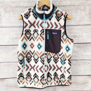 Patagonia Women’s Fleece Vest Diamond Fern Doll Southwest Aztec Size Large